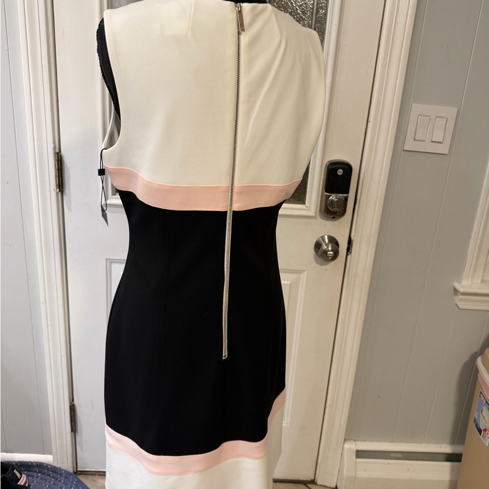 Tommy Hilfiger Black and White Mini Dress with Pink Accents - Picture 5 of 6